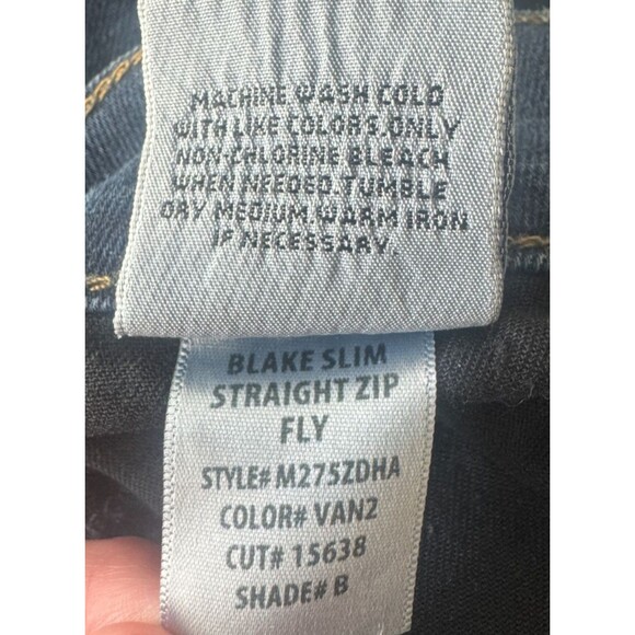 Hudson Jeans Men 31x30 Blake Slim Straight Cotton Blue Zip Fly - Picture 6 of 11